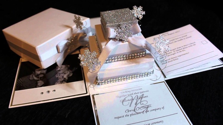 Snowflake Exploding Box Wedding Invitation