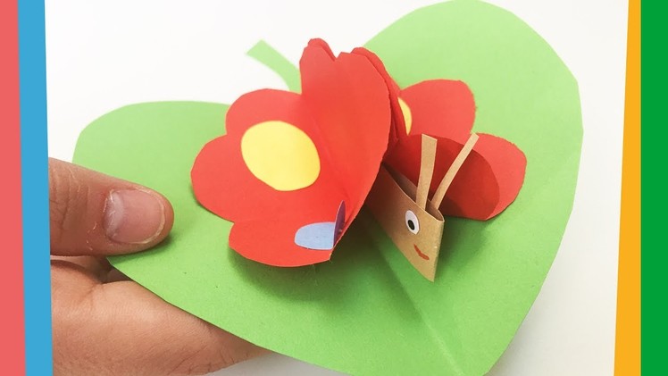Summer DIY for kids | Paper Butterfly on a leaf | Easy to make for everyone