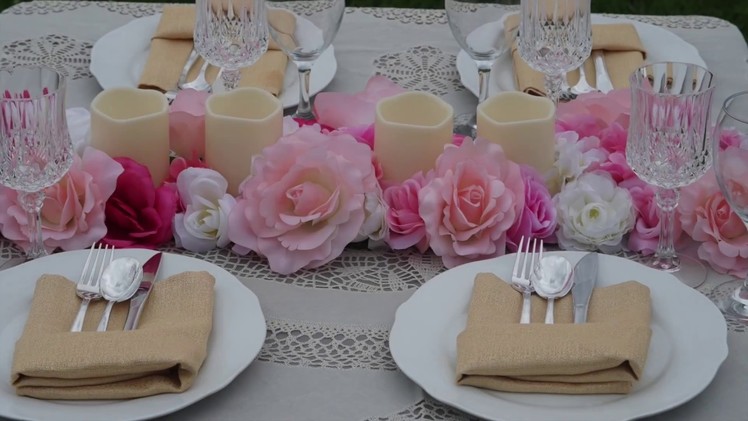 Table Runner. DIY. How to Create this Rose  Infinity Table Runner  for Under $20!