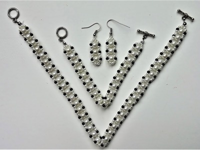 Transform a white jewelry set into a beautiful black and white jewelry set