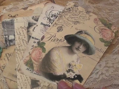 Vintage & Shabby Chic  Digital Collage for Cards and Tags