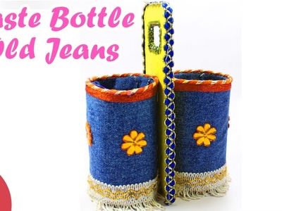 Waste Bottles & Old Jeans Recycling DIY | Pen Holder | Sonali's Creations #77