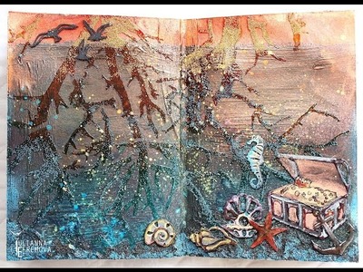 Art Journal Mixed Media "Sea Storm" for TM "Craftstory"
