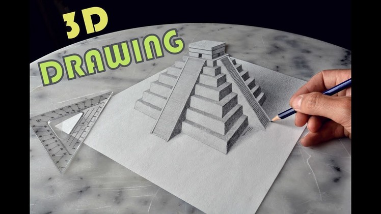 CHICHEN ITZA MEXICO 3D Speed Drawing