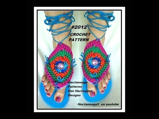 CROCHET pattern - FLIP FLOP COVERS, summer crochet projects, granny square motif, #2012