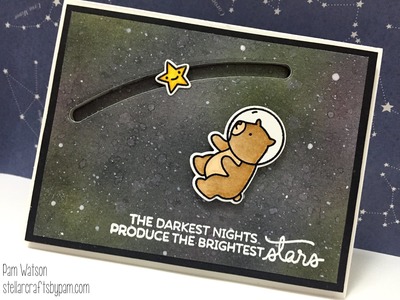 Distress Ink Galaxy & Slider Shooting Star Card | Stellar Crafts by Pam