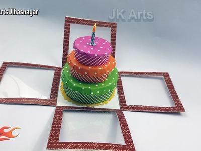 DIY Birthday Cake Explosion Box Tutorial |  JK Arts 1237
