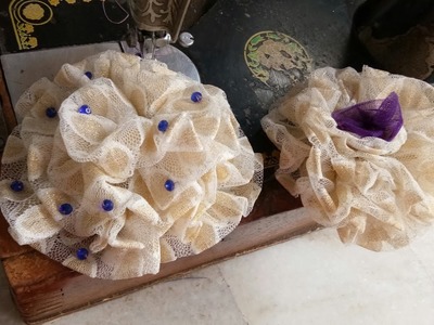 DIY.How to make a net flower from net saree