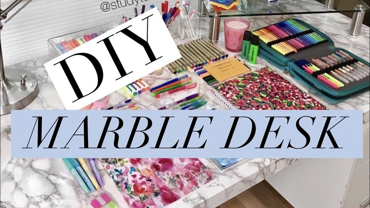 DIY Marble Desk | CHEAP + EASY Desk Makeover!