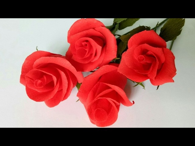 DIY Valentine Rose ❤????with crepe paper
