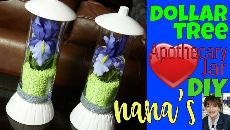 ????????EZ!! Dollar Tree Apothecary Jar & Milk Glass Paint: Do-it-Yourself Iris Centerpiece Quick DIY
