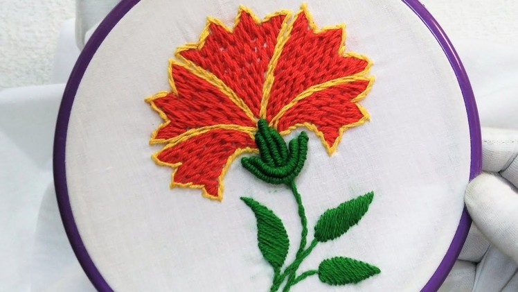 Hand Embroidery - Beautiful Flower Stitch (Design for Dress, Shirt, and bed, Table Cover et cetera.)