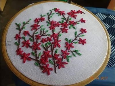 Hand Embroidery Flower Design Lazy Daisy Stitch by Amma Arts