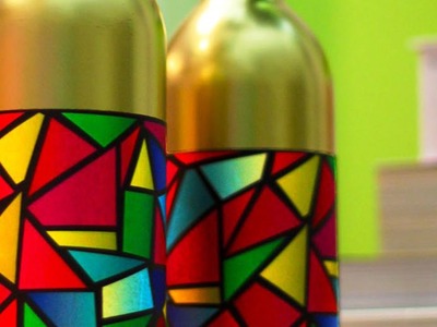 Holiday Stained Glass Bottle Vases