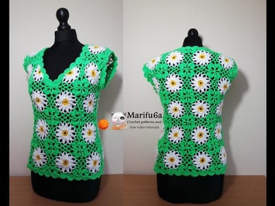 How to crochet daisy top free tutorial all sizes by marifu6a