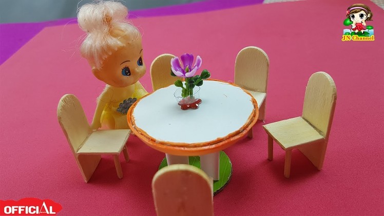 How to DIY Miniature Table chair dolls| Tự làm bàn ghế cho búp bê