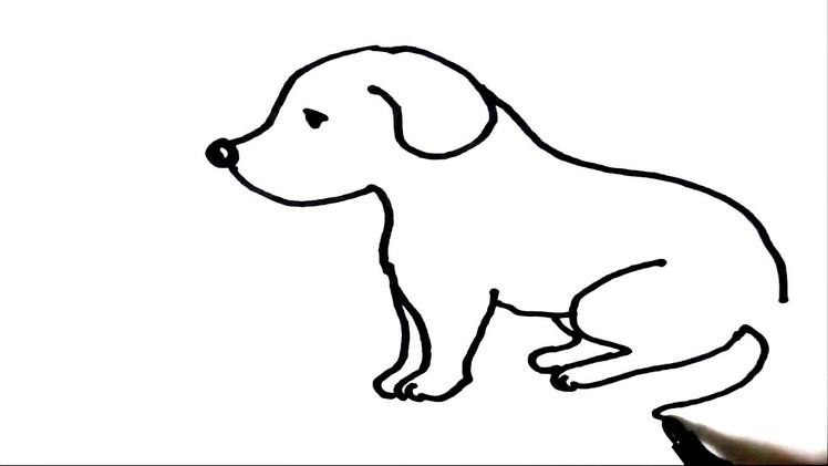How to draw  Puppy- Step by step for children, kids, beginners