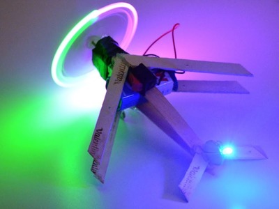 How to make a LED Plane out of Popsicle Sticks - DIY Toy LED Popsicle Plane With DC Motor