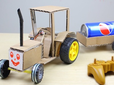 How to Make a Simple Remote Control Tractor At Home - Mr H2