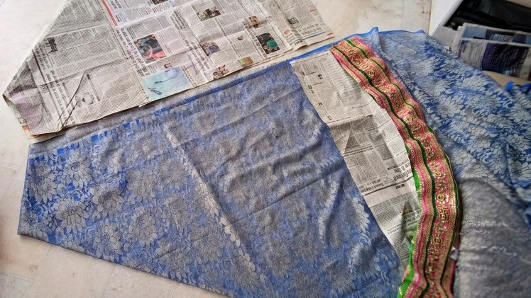 How to make a  umbrella cut lehenga from net saree with farma cutting