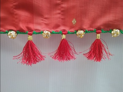 How to make crochet saree tassels l DIY l How to make silk thread saree kuchu l kuchu design # 29