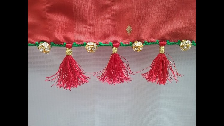 How to make crochet saree tassels l DIY l How to make silk thread saree kuchu l kuchu design # 29