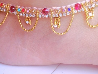 How to make Silk thread anklet easily at home