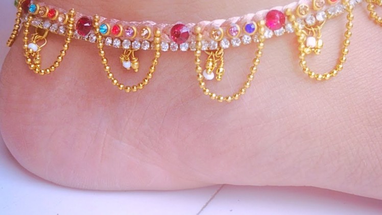 How to make Silk thread anklet easily at home