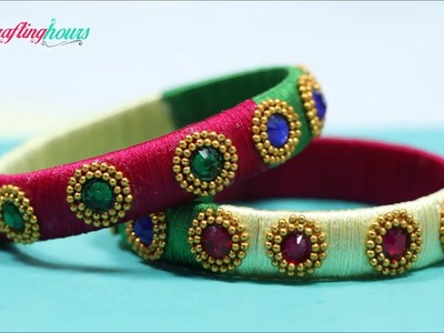 How to Make Silk Thread Bangles (2 Designs) at Home Easily | By CraftingHours