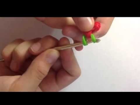 How to make strawberry with bands (without loom, only hook)