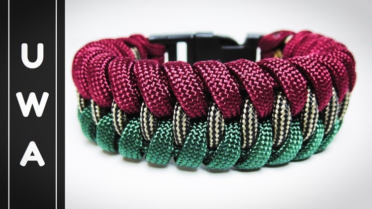 How to make The Two Color Dragon Teeth Paracord Survival Bracelet [With Buckle] [Tutorial]