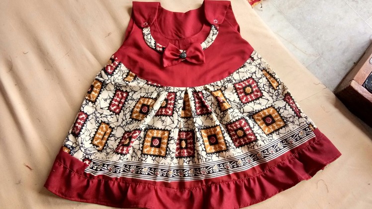 How to stitch a yoke baby frock with design
