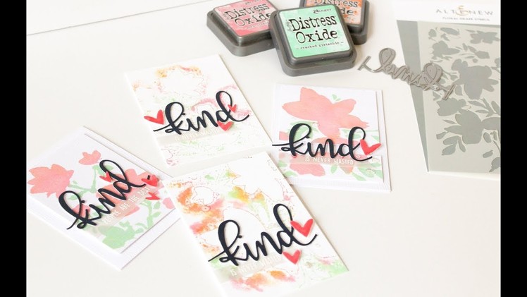 Kind People Are The Best - Stencil Smooshing With Distress Oxide Inks