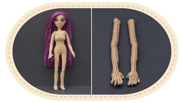 Кукла крючком Виолетта , часть 1 (Руки). Crochet doll Violetta, part 1 (Hands)