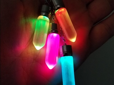 LED Light up Crystal Pendant Necklace - multi color Glow crystal jewelry Necklace
