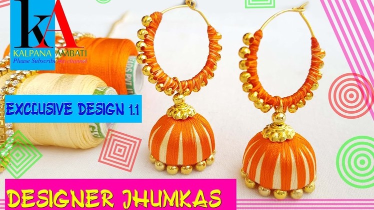 Making of designer silk thread jhumkas. ring model jhumkas. only exclusive design at home