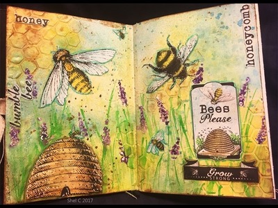 Mixed Media Art Journal Page - #CCBTravelingArtJournalProject March 2017