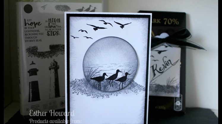 PART 1 Stampin Up, High Tide, Black and White sea theme card, with Stampin Star Creations