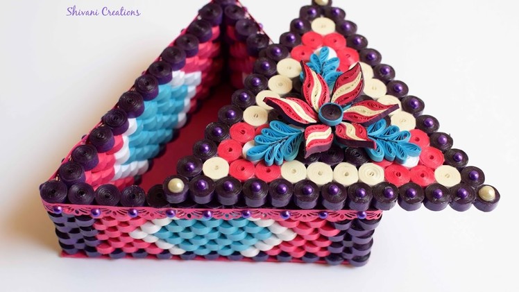 Part One: How to make Jewellery Box. Quilled Triangle Box. DIY Jewellery Box