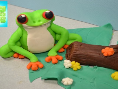 Play Doh Tutorial How to make a funny green Frog Playdough kids video