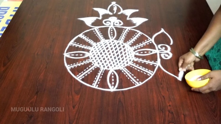 Rangoli designs very simple || rangoli simple and easy || muggulu designs simple || muggulu rangoli
