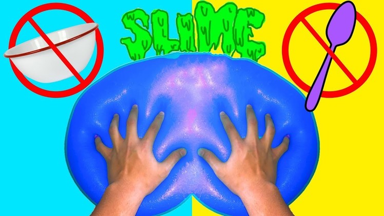 Slime wars: How to make SLIME without a bowl CHALLENGE!  How To make slime with out borax