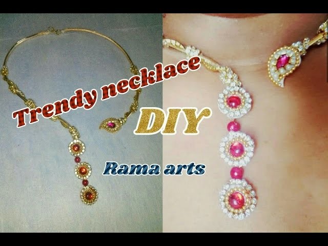 Trendy necklace - How to make trendy necklace | jewellery tutorials