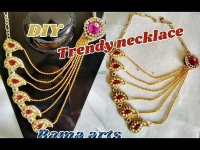 Trendy necklace - How to make trendy necklace | jewellery tutorials