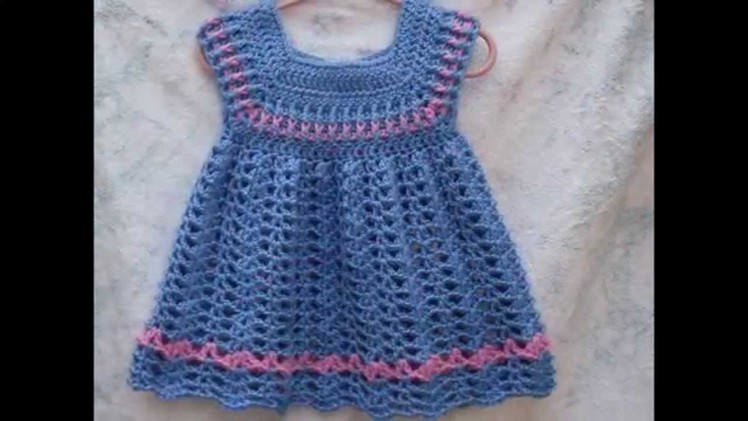 Vestiditos bebe niña tejidos a crochet - parte 2 diseños