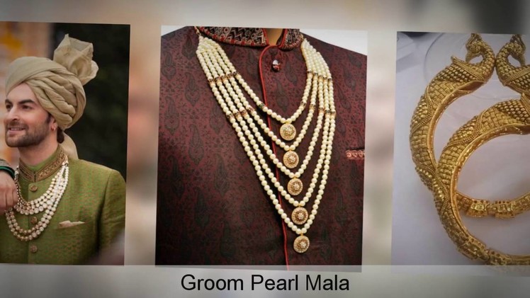 Wedding Accessories 2017 for Groom - Sherwani Brooch, Pearl Mala, Kada, boutonniere