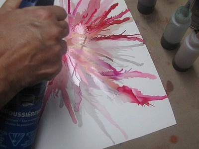 Wendy Kroeker Tutorial #1 - Alcohol inks, pink flower