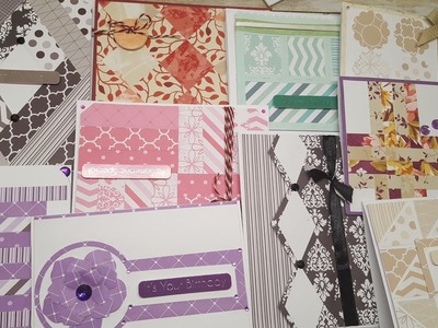 10 cards 1 kit. Crafty Ola's '' Love my scraps'' hand made cards.Set #2