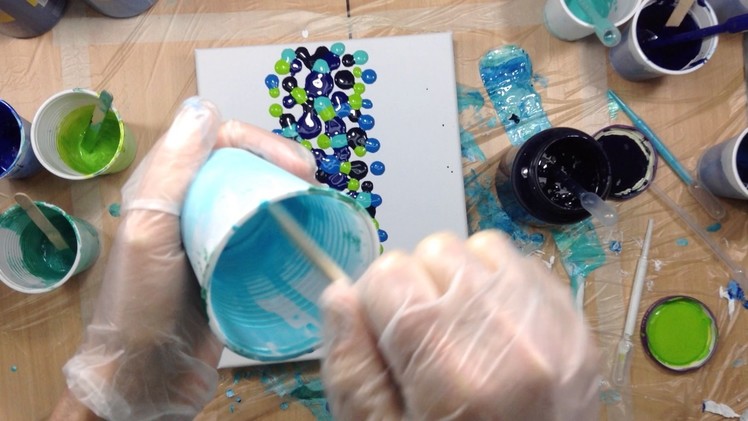 ( 173 ) Acrylic pouring swipe with Primary Elements