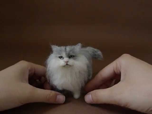 #188 貓 Needle Felted Cat by dollmofee creations